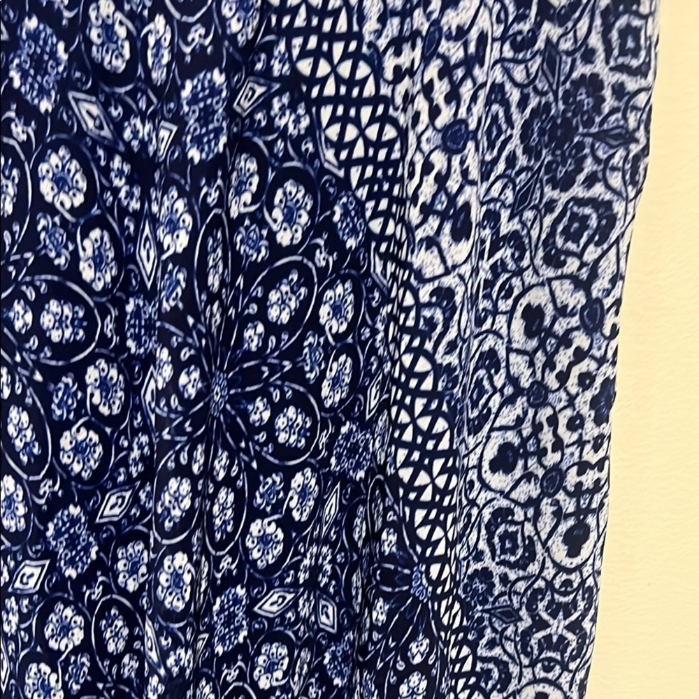 Roz & Ali 💙 Blue Patterned Women's Skirt Size Petite Large - Picture 7 of 11
